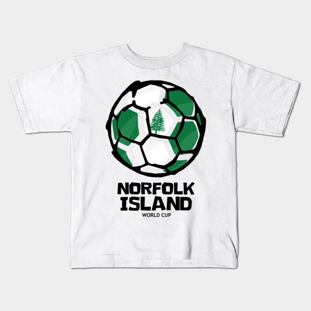 Norfolk Island Football Country Flag Kids T-Shirt by KewaleeTee